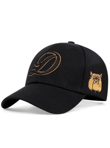 Hombres Gorra de béisbol con bordado letra & perro - Negro - Ver 1