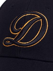 Hombres Gorra de béisbol con bordado letra & perro - Negro - Ver 5