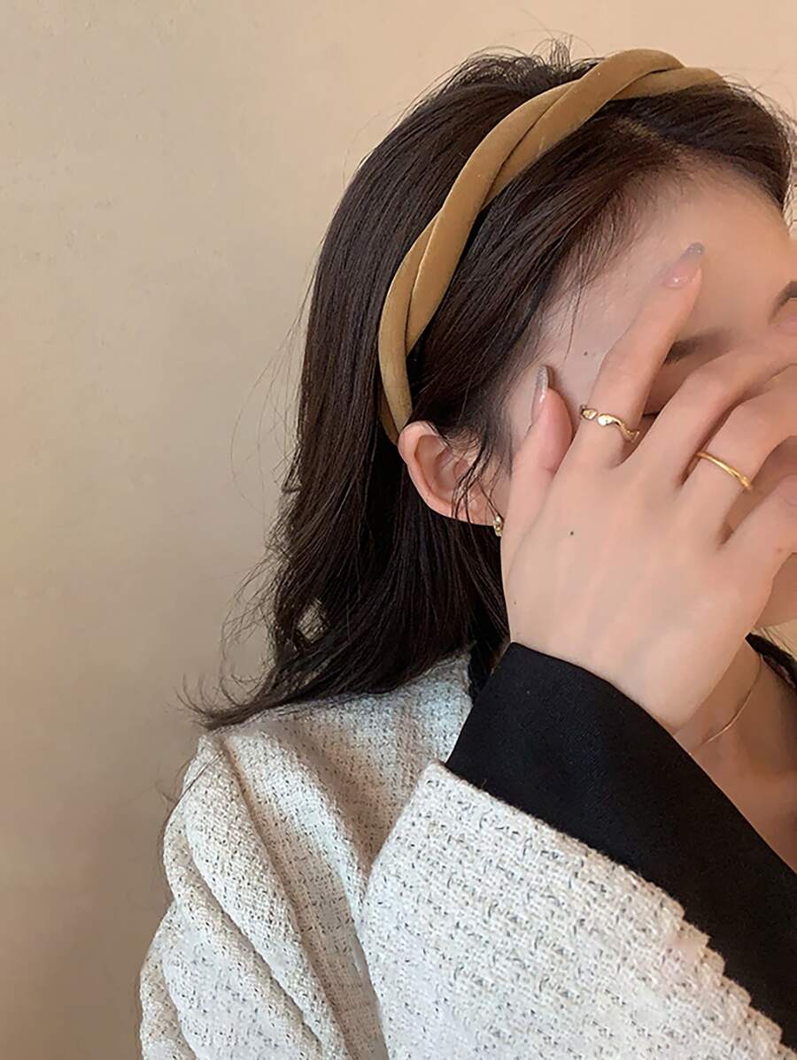 Twist Detail Headband - Brown - View 1