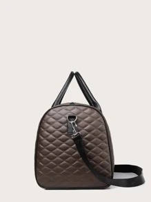 Hombres Bolso de lona de cuadros en relieve - Marrón - Ver 5