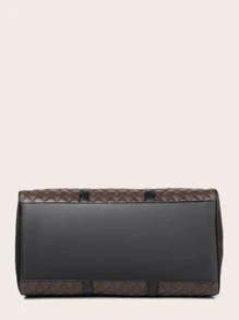 Hombres Bolso de lona de cuadros en relieve - Marrón - Ver 6