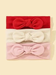 3pcs Baby Bow Decor Hair Band - Multicolor - View 3