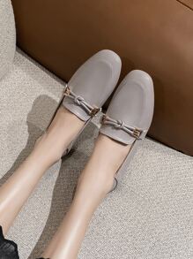 Mengshangli Women's Flat Slip-On Loafers, Casual Leather Boat Shoes - Dusty Purple - View 2