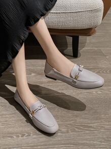 Mengshangli Women's Flat Slip-On Loafers, Casual Leather Boat Shoes - Dusty Purple - View 3