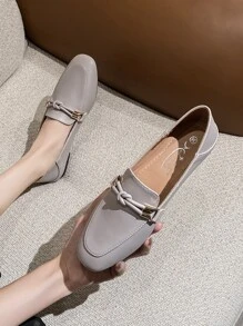 Mengshangli Women's Flat Slip-On Loafers, Casual Leather Boat Shoes - Dusty Purple - View 5