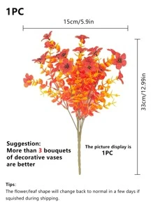 Hoa nhân tạo 1 nhánh - Màu Cam cháy - Xem 7