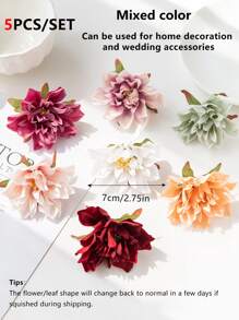 5 cái Phối màu Mini Hoa nhân tạo Lụa Thược dược Heads Mùa thu Đồ trang trí Cái bình hoa Đối với Năm mới Món quà Ngoài trời Sân vườn Lễ cưới Bó hoa Phòng khách DIY Kẹo hộp Vòng hoa Fake Thực vật Vật dụng trong nhà Các sản phẩm - Nhiều màu - Xem 2