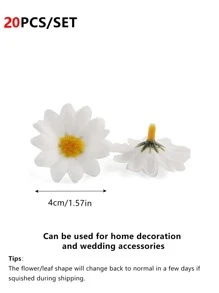 20/60pcs Artificial Daisies, Sun Flowers, DIY Wreath Materials, Birthday Party Decoration, Wedding Flower Basket, Bride Holding Flowers, Home Decoration, Dining Room, Bedroom, Windowsill Decoration, Vase Decorations, Valentine's Day Gift New Year Decoration, Outdoor Garden, Start Of School Season - Multicolor - View 2