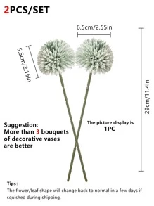 1/2/5/12个装人造菊花球，刺绣球，婚礼装饰，家居花瓶装饰，餐厅，客厅，卧室，新娘捧花，腕花，胸花，生日派对装饰，情人节礼物，秋季装饰，返校季房间装饰，文具 - 綠色 - 查看 3
