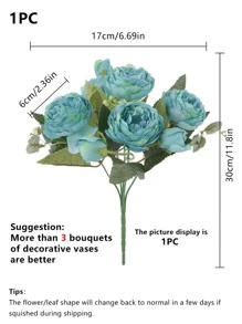 1 باقة / 3 باقات زهور اصطناعية من الزهور المختلطة بالبيونية لتزيين الزفاف ، باقة العروس ، المنزل ، الحفلة ، زينة عيد الميلاد