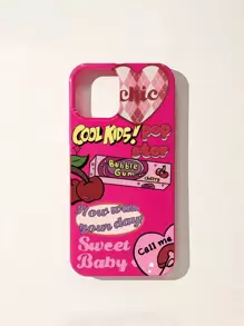 Letter Graphic Phone Case Compatible With iPhone15/15Plus/15Pro/15Promax - Multicolor - View 2