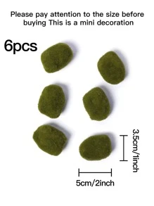 6pcs Artificial Moss Stone - Green - View 3