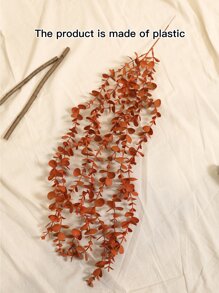 1 件人造塑料桉树悬挂藤蔓 - 家居和办公室货架装饰、情人节、礼物的完美选择 - 亮橙色 - 查看 6