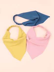 bilicaca 5入組女孩素色髮帶 - 彩色 - 查看 2