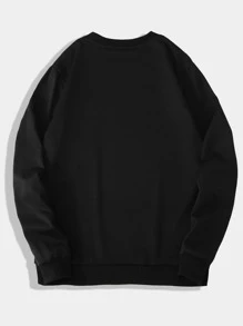 ROMWE MEN Áo nỉ Nam Lễ Các Thánh Lá thư Đường phố - màu đen - Xem 2