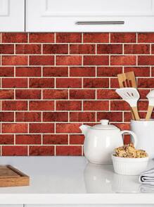 厨房后挡板 3D 光泽白色地铁即撕即贴墙砖贴纸壁纸 - 彩色 - 查看 7