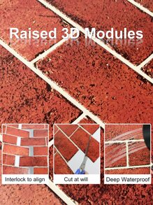 厨房后挡板 3D 光泽白色地铁即撕即贴墙砖贴纸壁纸 - 彩色 - 查看 8