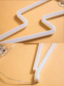 1 pieza Luz decorativa colgante LED de doble uso con efecto de rayo neón, alimentada por USB + 3 pilas AAA, rayo rosa, decoración para el hogar/fiesta/vacaciones - Azul - Ver 3