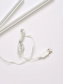 1个USB+3节AAA电池供电霓虹闪电双用途LED装饰吊灯，粉色闪电造型，适用于客厅、卧室、派对、节日、办公室、圣诞装饰 - 白色 - 查看 3