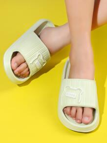 字母和熊壓花單帶拖鞋 - 薄荷綠 - 查看 2