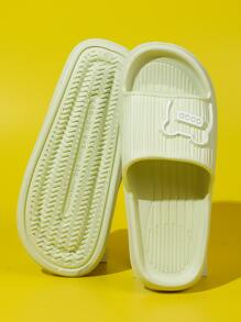 字母和熊壓花單帶拖鞋 - 薄荷綠 - 查看 4