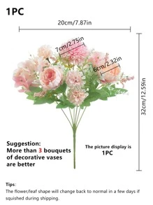 1PC/3PCS Trung tâm hoa nhân tạo, mẫu đơn nhựa, cẩm tú cầu, bóng hoa khác nhau, bó hoa cúc, trang trí đám cưới, cô dâu cầm hoa, vật liệu vòng hoa tự làm, trang trí dầm ngang, nhà, phòng ngủ, phòng ăn, trang trí bình hoa, ngày lễ tình nhân, năm mới, khuôn viên trường, trang trí mùa khai mạc, vườn ngoài trời mùa thu - Hồng - Xem 3