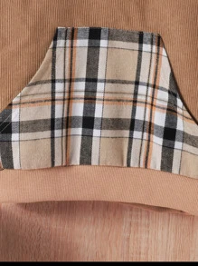 SHEIN 男童格子印花袋鼠口袋卫衣 - 彩色 - 查看 4