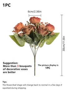 1個人工牡丹花束,玫瑰芽,情人節禮物,婚禮裝飾,新娘手腕花,花材料,diy花環材料,情人節禮物新年家居,臥室,客廳,花瓶配件假日生日派對裝飾,花材料 - 橘色 - 查看 2
