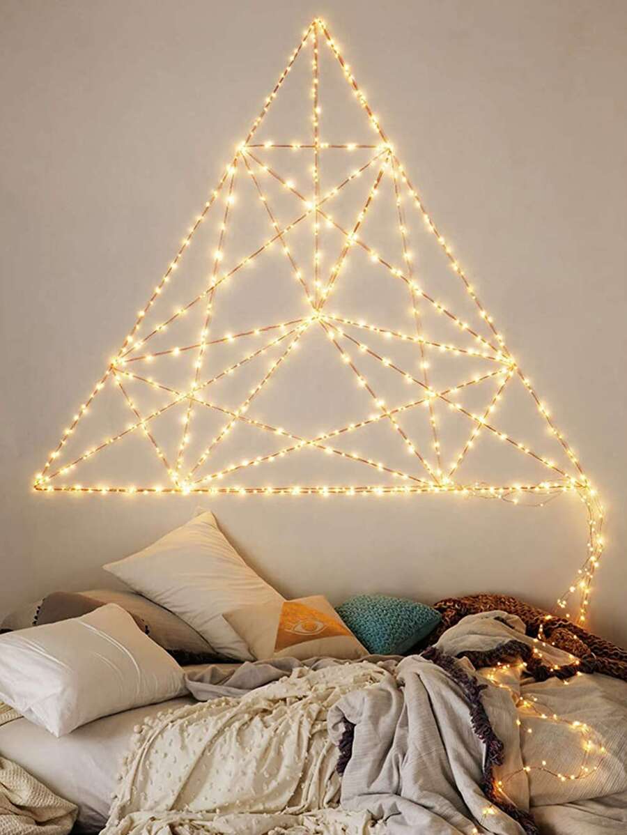 1 Pieza De 10/20/30 Led Con Cordón De Plástico De 1/2/3 M, Luz Decorativa Geométrica Diaria Extensible Para Decoración De Fiestas - Amarillo - Ver 1