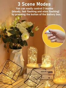 1 Pieza De 10/20/30 Led Con Cordón De Plástico De 1/2/3 M, Luz Decorativa Geométrica Diaria Extensible Para Decoración De Fiestas - Amarillo - Ver 5