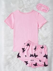 Bộ đồ ngủ Nữ Tim Loại bướm Dễ thương - Màu Hồng baby - Xem 2