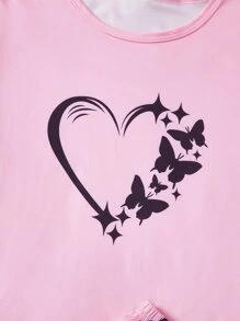Bộ đồ ngủ Nữ Tim Loại bướm Dễ thương - Màu Hồng baby - Xem 4