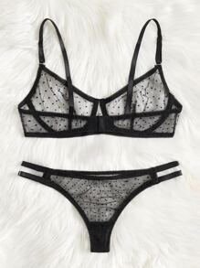 Set de lencería con aro de malla