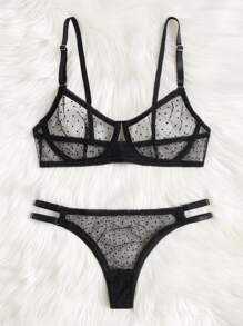 Set de lencería con aro de malla