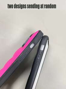 Ốp điện thoại bảo vệ cơ bản với họa tiết lông vũ viền tương phản - Màu Hồng Tươi - Xem 5