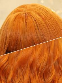 Peluca sintética corto rizado con tupe - Naranja Quemada - Ver 7