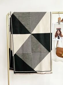 撞色披肩圍巾 - 彩色 - 查看 2