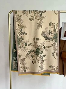 1pc Woman's Faux Cashmere Floral Jacquard Air-Conditioned Scarf, Thickened Warm Scarf Suitable For Daily Use In Autumn And Winter Elegant - Multicolor - View 2