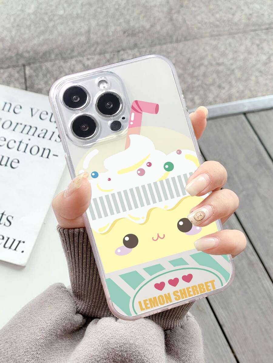 Cartoon Graphic Clear Phone Case - Multicolor - View 1