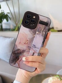 Apple Phone Case With Strap Marble Pattern Phone Case With Wristband Holder Compatible With IPhone15/15Plus/15Pro/15Promax