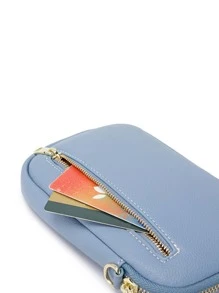 MIYIN Decor metalic Litchi în relief Portofel pentru telefon Geanta de umar Husa pentru telefon mobil Poșetă pentru telefon