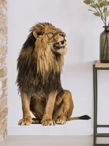 1pc Lion Print Wall Sticker,Stickers,Wall Decal, Vinyl Decal For Home Decorations,Spring Decoration Items Refresh Your Home,Rama Decoration Stickers - Multicolor - View 2