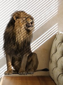 1pc Lion Print Wall Sticker,Stickers,Wall Decal, Vinyl Decal For Home Decorations,Spring Decoration Items Refresh Your Home,Rama Decoration Stickers - Multicolor - View 6