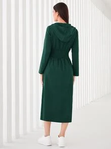 Mulvari Đầm Đắp vá Dây kéo Dải chun Lá thư Giải trí - xanh quân đội - Xem 2