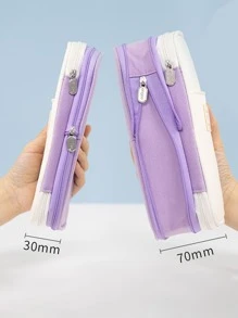 1 Pieza Bolsa Grande Portátil Para Lápices - Púrpura malva - Ver 4