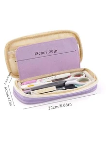 1 Pieza Bolsa Grande Portátil Para Lápices - Púrpura malva - Ver 5