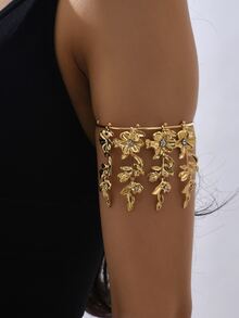 Rhinestone & Flower Decor Arm Ring