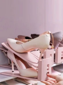 1 pieza liso color Zapatos almacenamiento Soporte - Rosa - Ver 1
