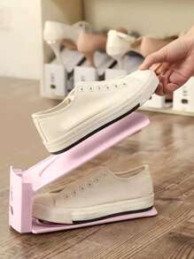 1 pieza liso color Zapatos almacenamiento Soporte - Rosa - Ver 3
