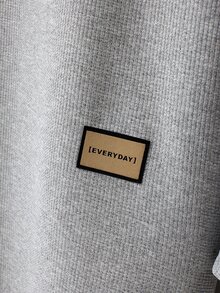 Manfinity Hombres Capucha con diseño de parche con cordón - Gris - Ver 3